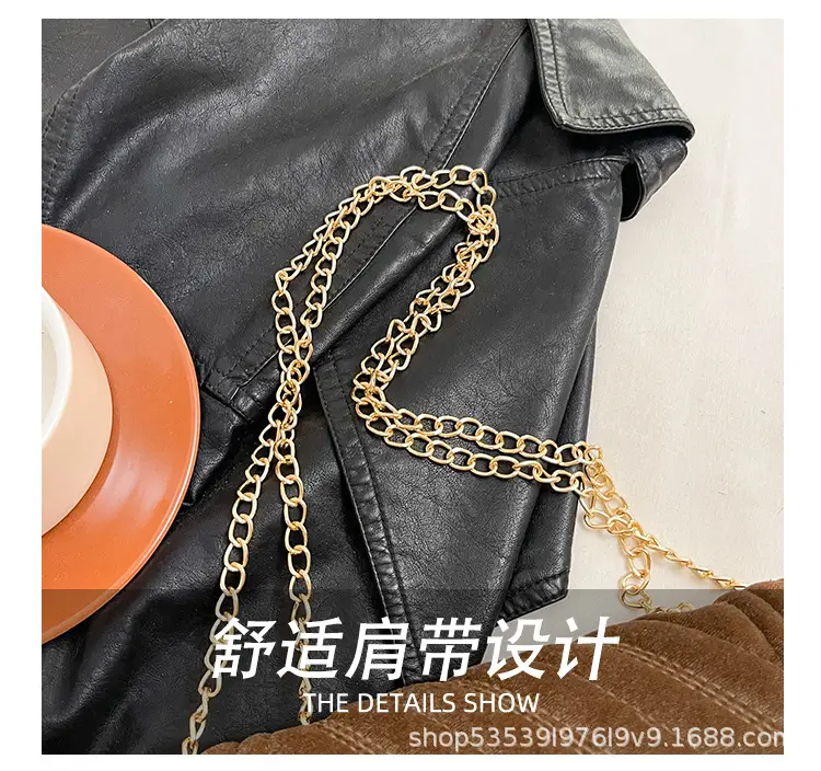 Golden Embroidered Chain Crossbody Bag for Women — feature 10