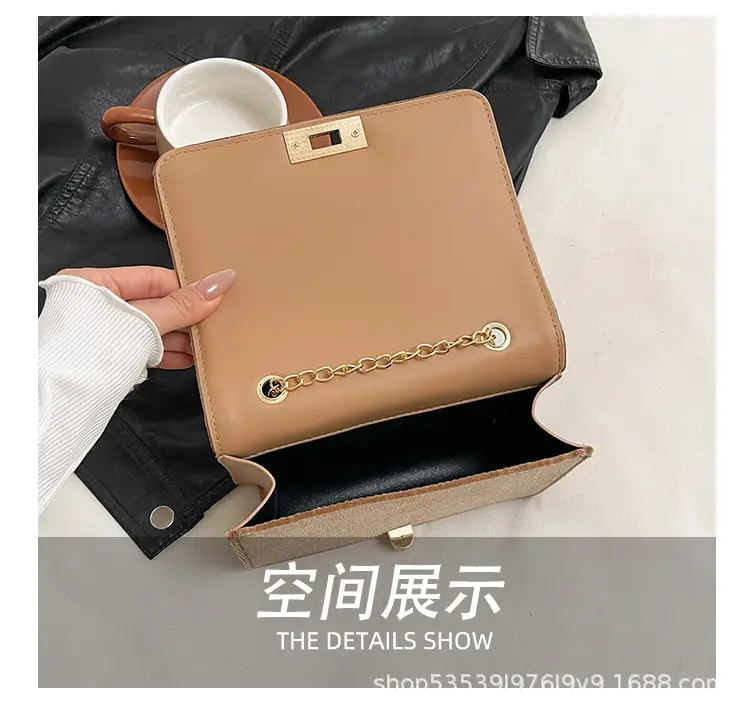 Golden Embroidered Chain Crossbody Bag for Women — feature 11