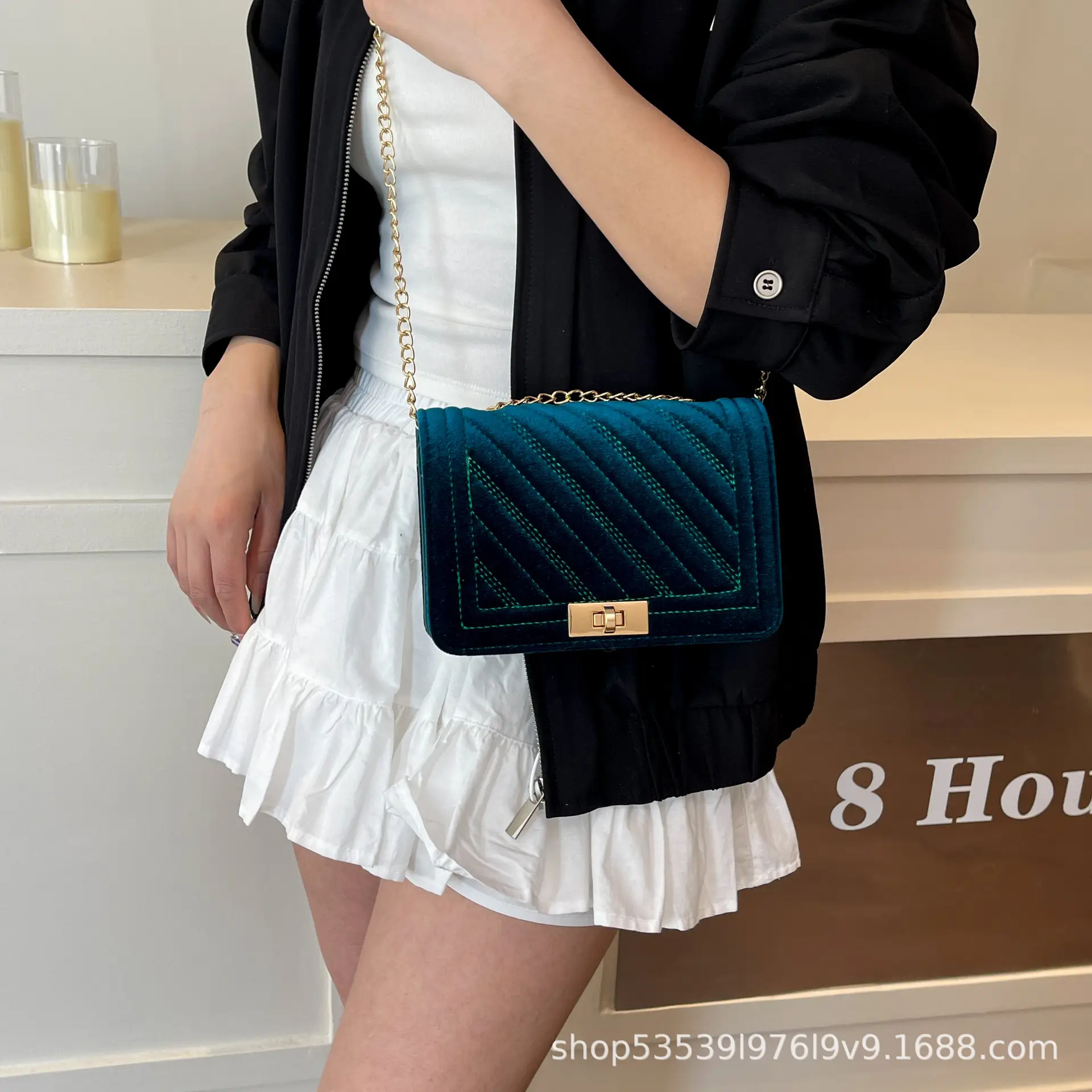 Golden Embroidered Chain Crossbody Bag for Women — feature 21