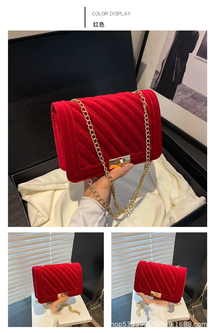 Golden Embroidered Chain Crossbody Bag for Women — feature 27