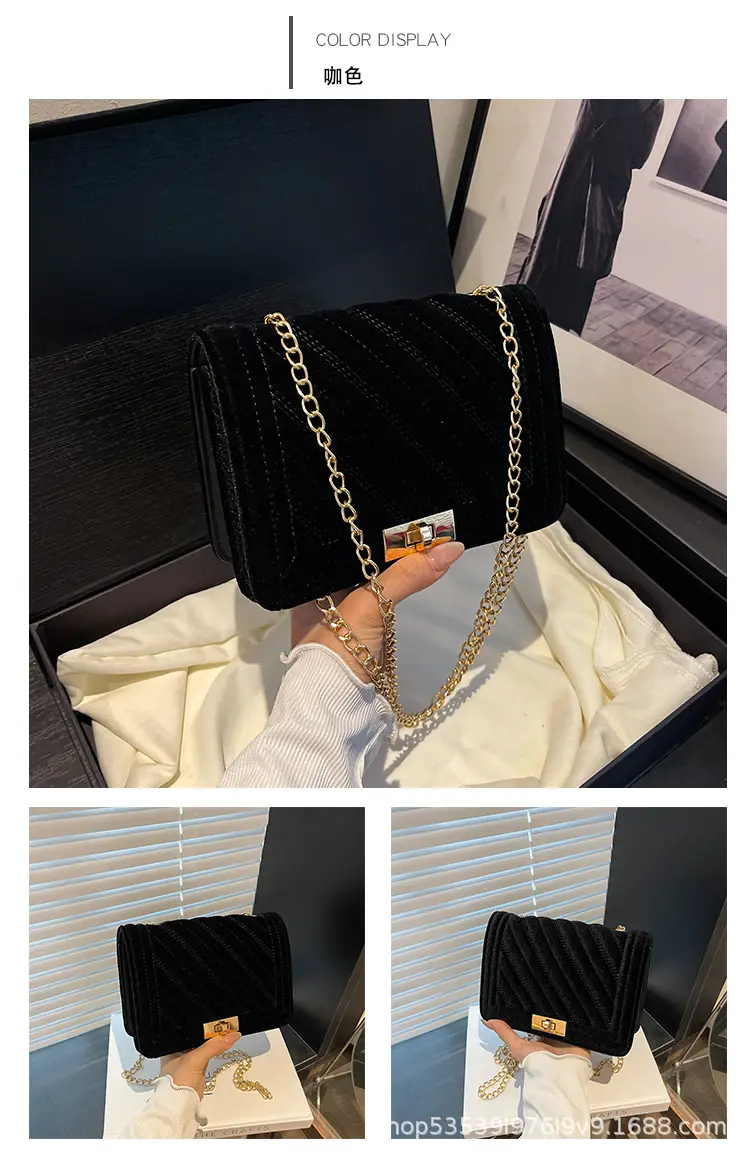 Golden Embroidered Chain Crossbody Bag for Women — feature 28