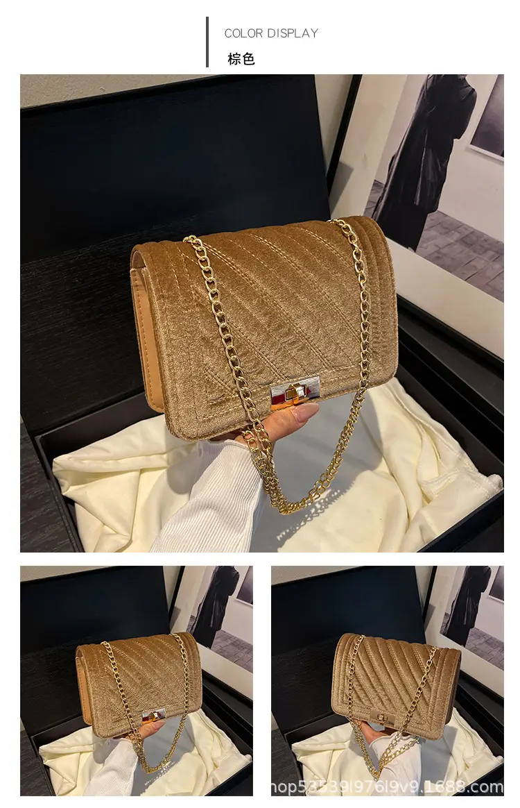 Golden Embroidered Chain Crossbody Bag for Women — feature 29