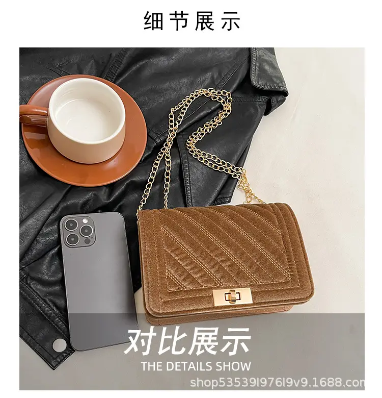 Golden Embroidered Chain Crossbody Bag for Women — feature 6