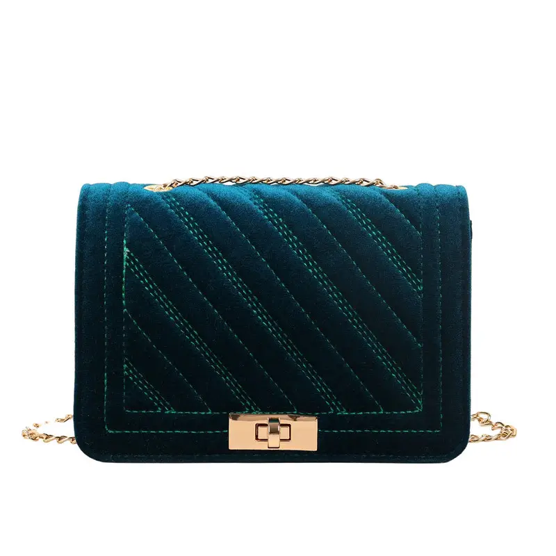 Golden Embroidered Chain Crossbody Bag for Women - Image 2