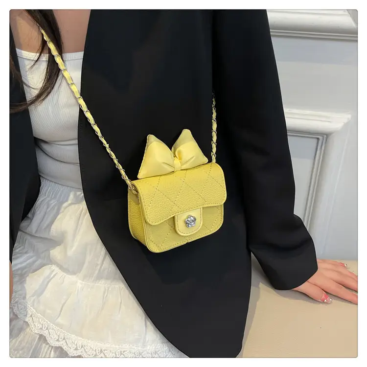 Yellow Bow Mini Chain Shoulder Bag for Women — feature 17