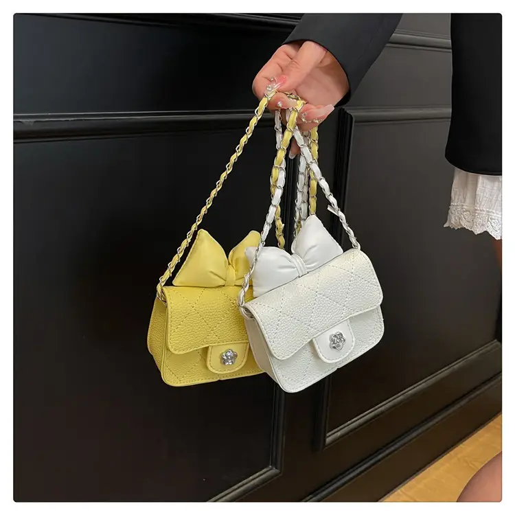 Yellow Bow Mini Chain Shoulder Bag for Women — feature 21