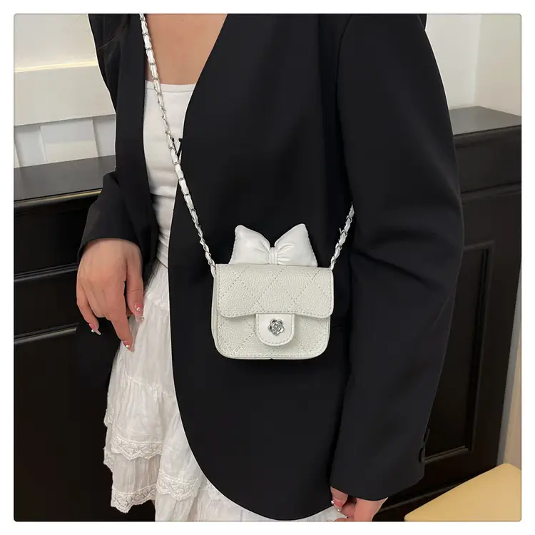 Yellow Bow Mini Chain Shoulder Bag for Women — feature 23