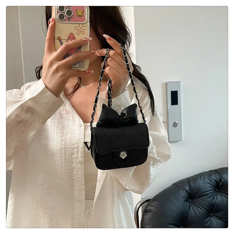 Yellow Bow Mini Chain Shoulder Bag for Women — feature 30