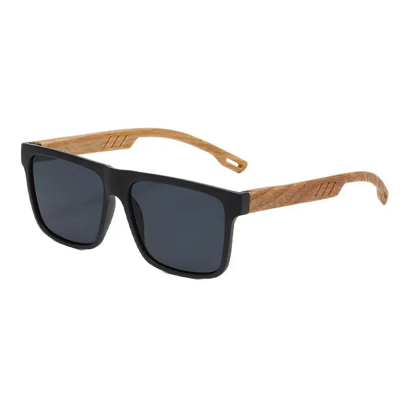 Men's Retro Anti-UV Bamboo Sunglasses Black - Image 11