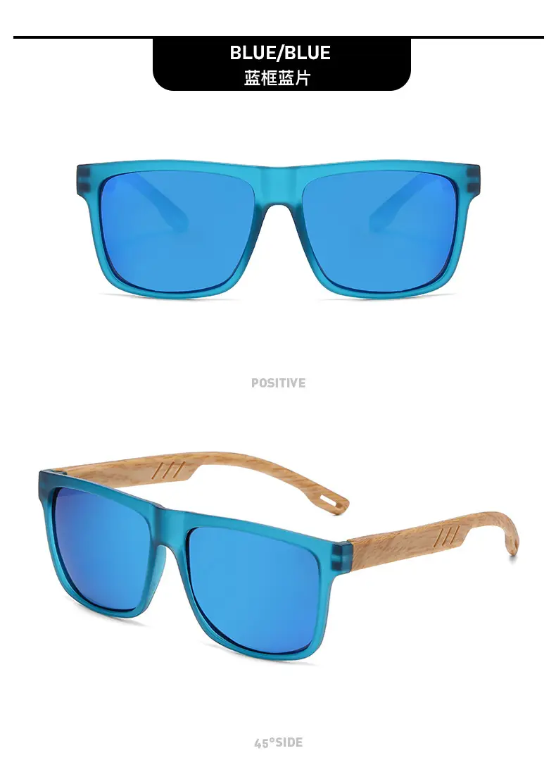 Men's Retro Anti-UV Bamboo Sunglasses Black — feature 14