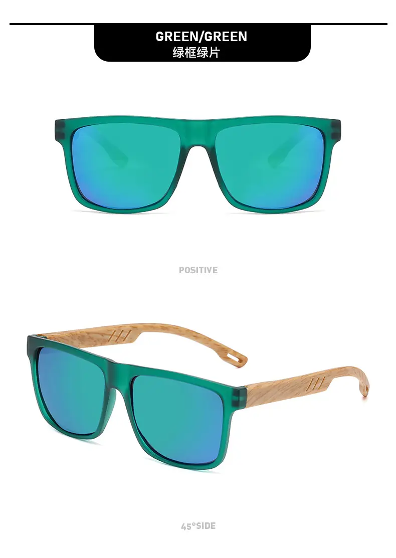 Men's Retro Anti-UV Bamboo Sunglasses Black — feature 15
