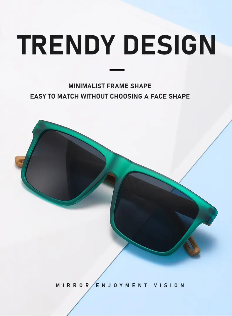 Men's Retro Anti-UV Bamboo Sunglasses Black — feature 5