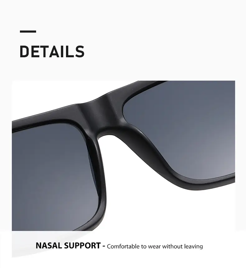 Men's Retro Anti-UV Bamboo Sunglasses Black — feature 8