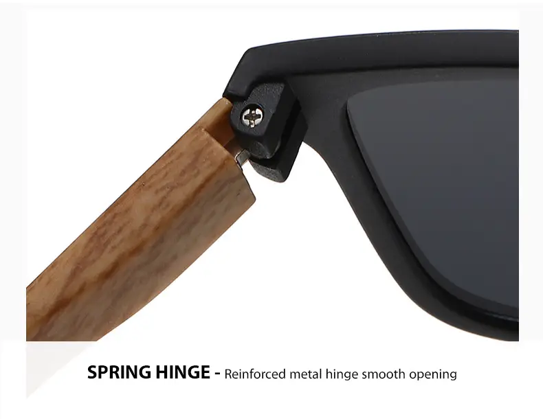 Men's Retro Anti-UV Bamboo Sunglasses Black — feature 9