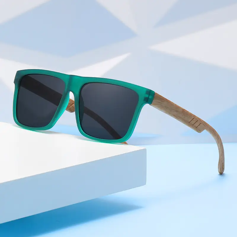 Men's Retro Anti-UV Bamboo Sunglasses Black - Image 3