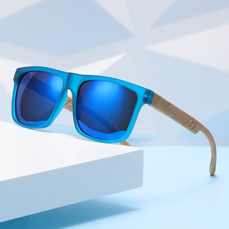 Men's Retro Anti-UV Bamboo Sunglasses Black - Image 4