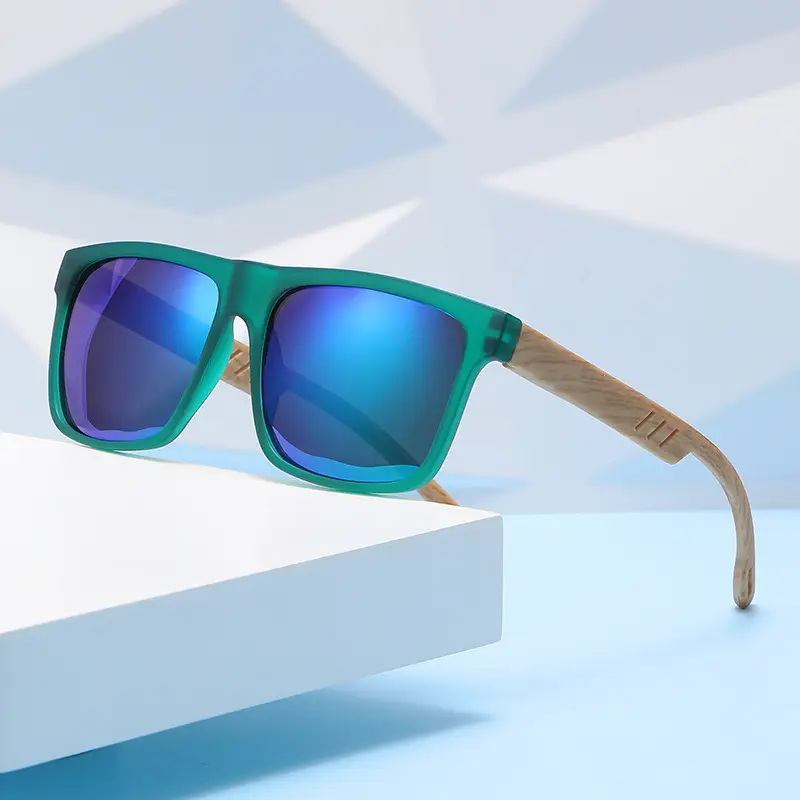 Men's Retro Anti-UV Bamboo Sunglasses Black - Image 6
