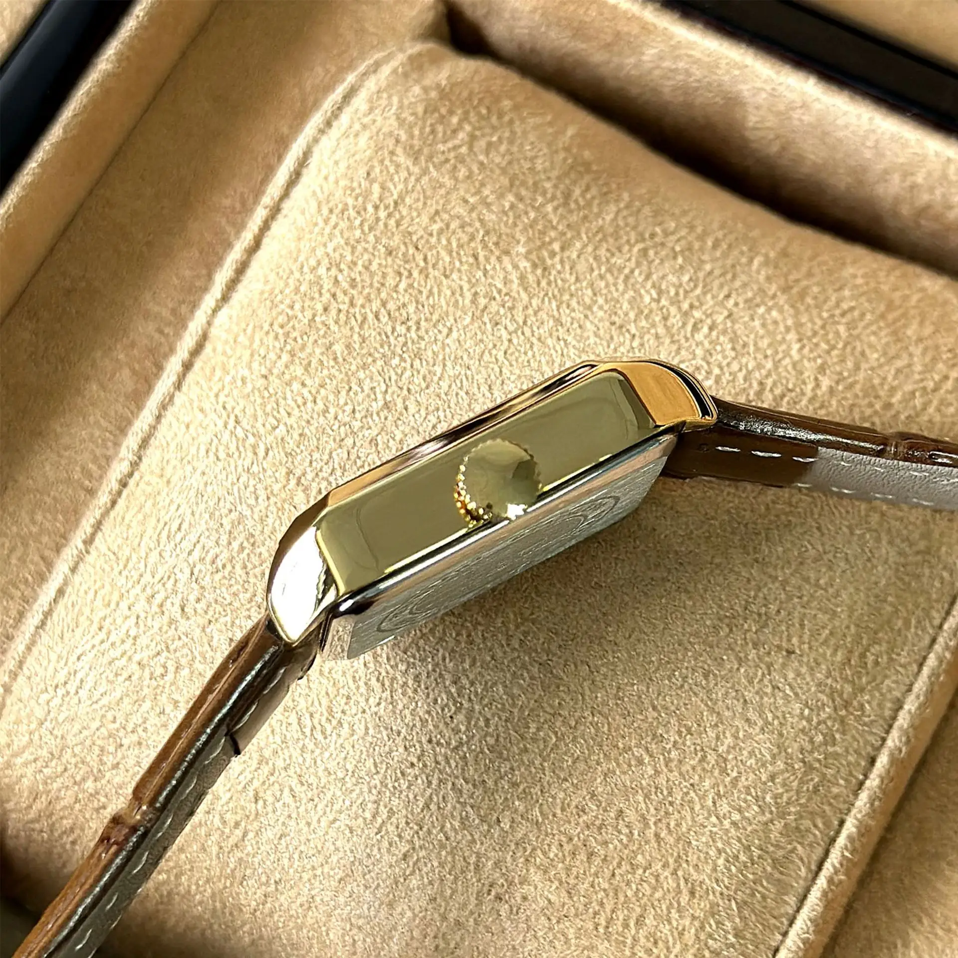 Women's Square Green Watch with Gold Strap - Image 6