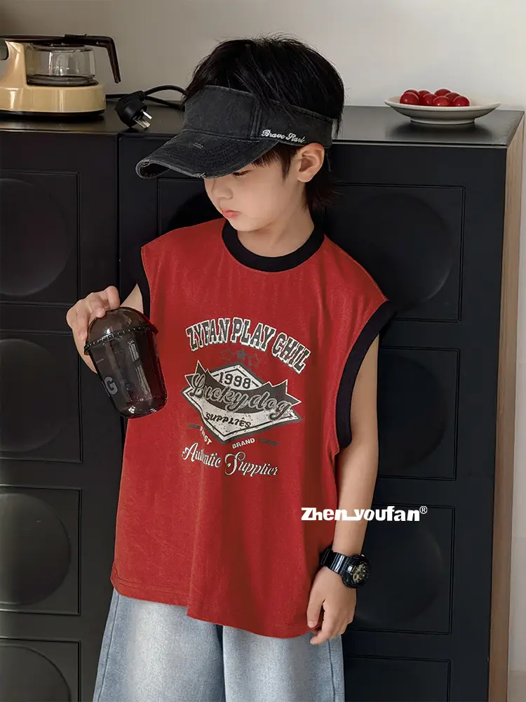 Zhenpinxuan Kids Red Sleeveless Vest 2025 - Image 5