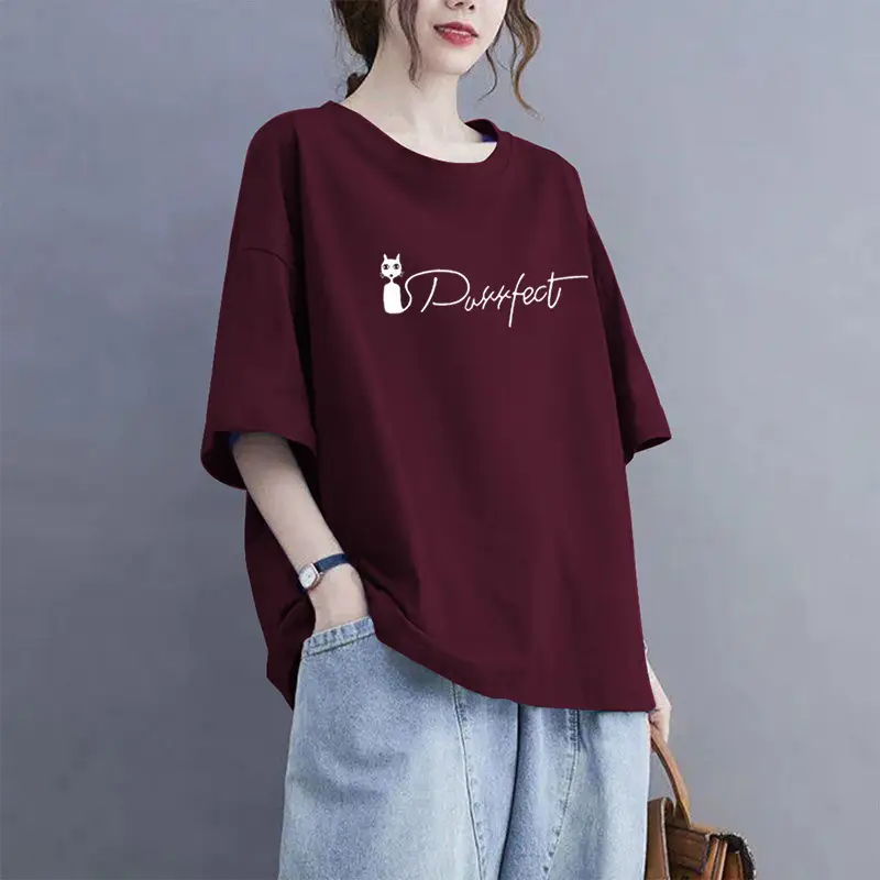 Extra Large Size 100kg Pure Cotton Short-Sleeved T-Shirt for Women 2026 Summer New Style Versatile Casual Fashion Age-Reducing Half-Sleeved Top