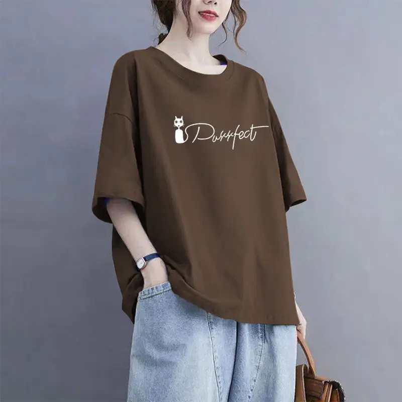 Extra Large Size 100kg Pure Cotton Short-Sleeved T-Shirt for Women 2026 Summer New Style Versatile Casual Fashion Age-Reducing Half-Sleeved Top — feature 23