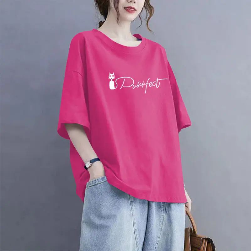 Extra Large Size 100kg Pure Cotton Short-Sleeved T-Shirt for Women 2026 Summer New Style Versatile Casual Fashion Age-Reducing Half-Sleeved Top