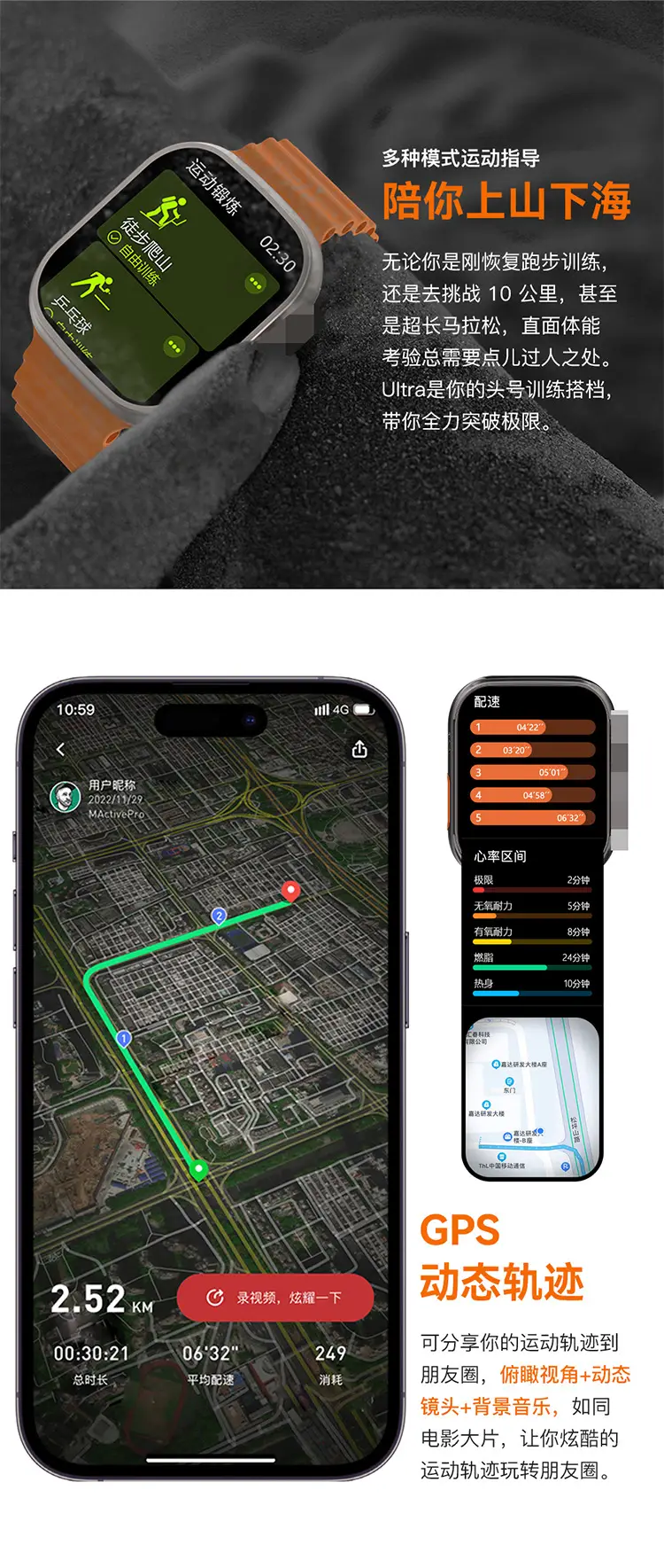 Smart Watch with Blood Pressure & BPM Display — feature 13