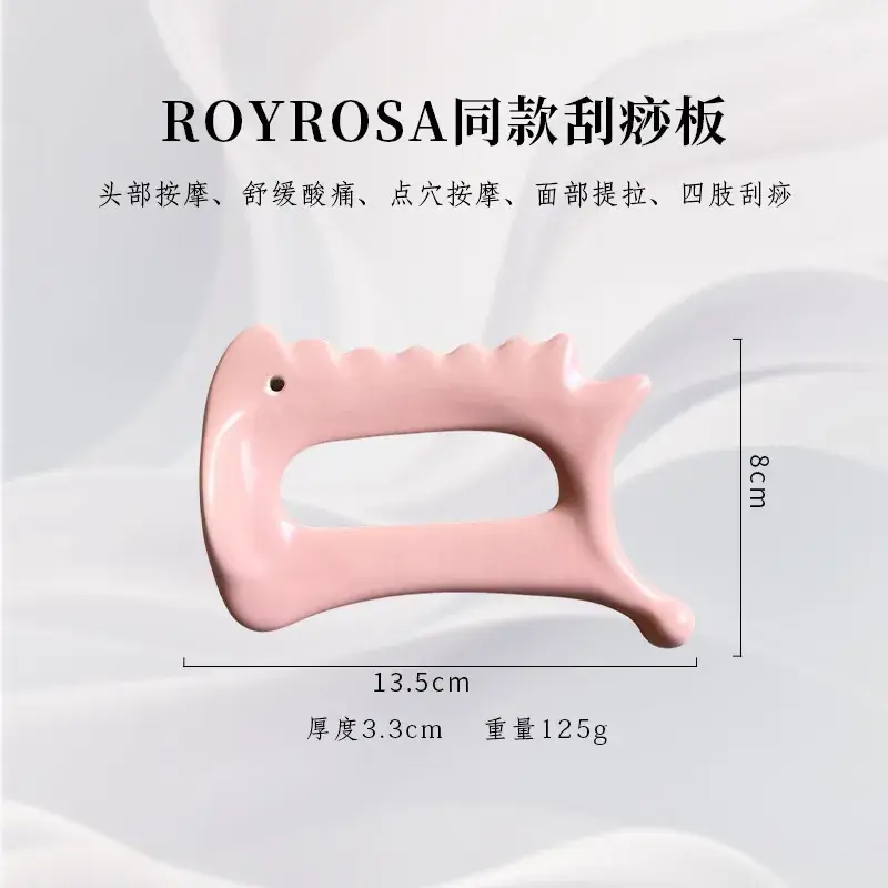 Cross-Border Korean Royrosa Ceramic Scraping Board Facial Massage Stick Facial Scraping Therapy Beauty Board Massage Tool