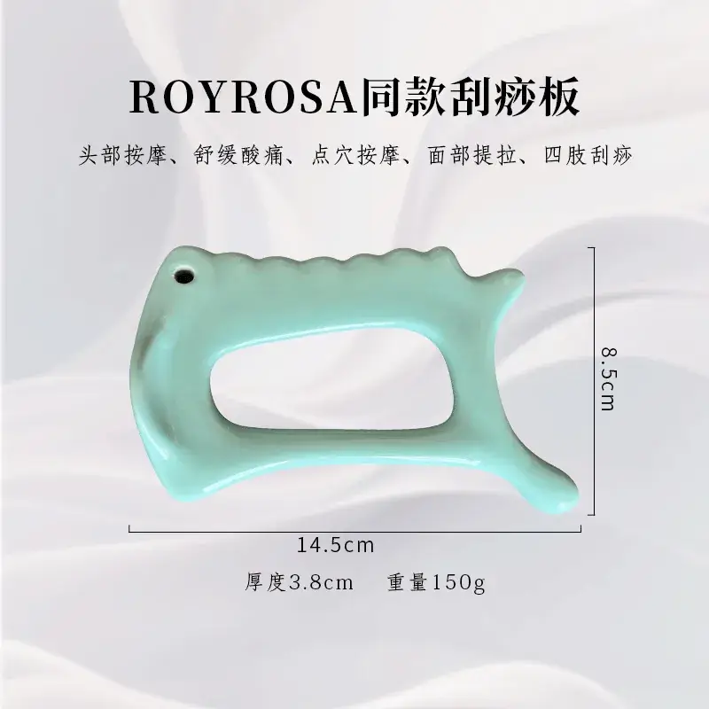 Cross-Border Korean Royrosa Ceramic Scraping Board Facial Massage Stick Facial Scraping Therapy Beauty Board Massage Tool