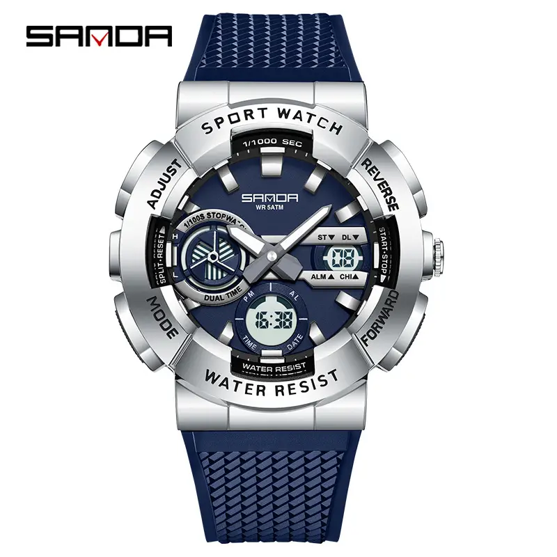 Sanda Large Dial Digital Waterproof Luminous Sports Watch for Men - Image 13