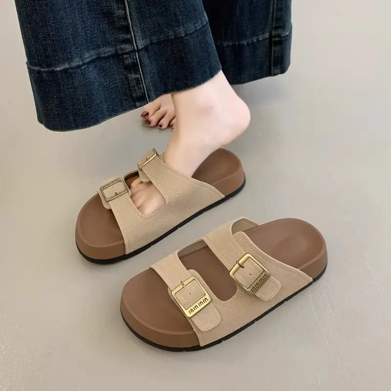 Beautiful Thick-Soled Birkenstock Shoes and Slippers for Women's Summer Outer Wear 2025 New Super Popular Versatile Casual Beach Slippers - Image 5
