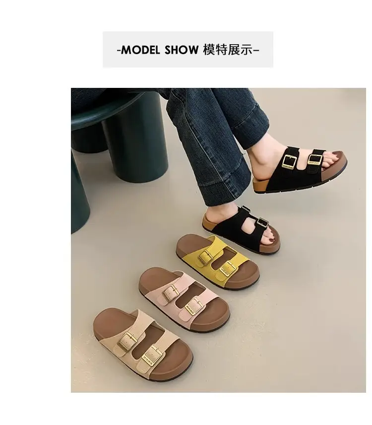 Beautiful Thick-Soled Birkenstock Shoes and Slippers for Women's Summer Outer Wear 2025 New Super Popular Versatile Casual Beach Slippers — feature 11