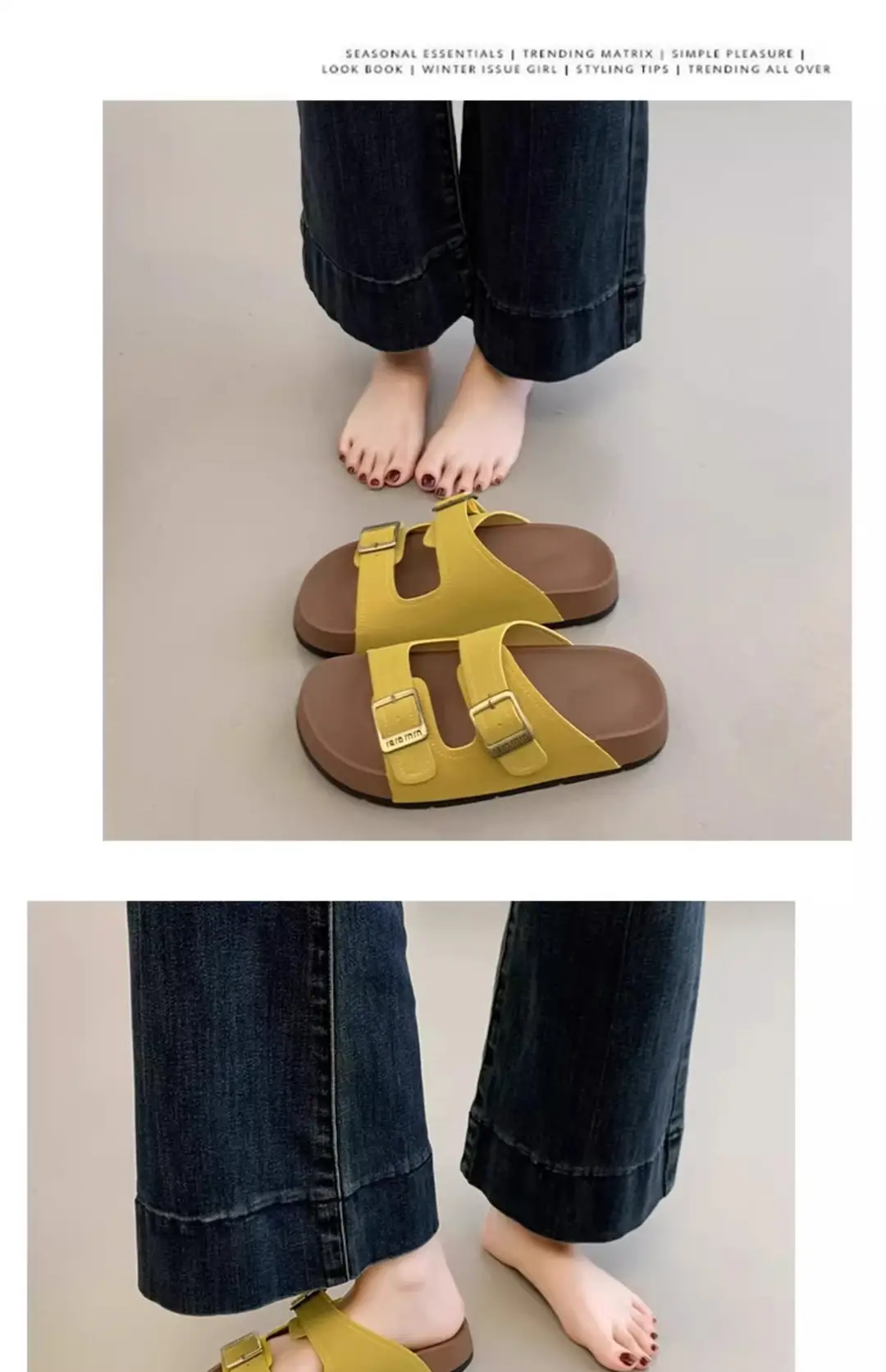 Beautiful Thick-Soled Birkenstock Shoes and Slippers for Women's Summer Outer Wear 2025 New Super Popular Versatile Casual Beach Slippers — feature 13