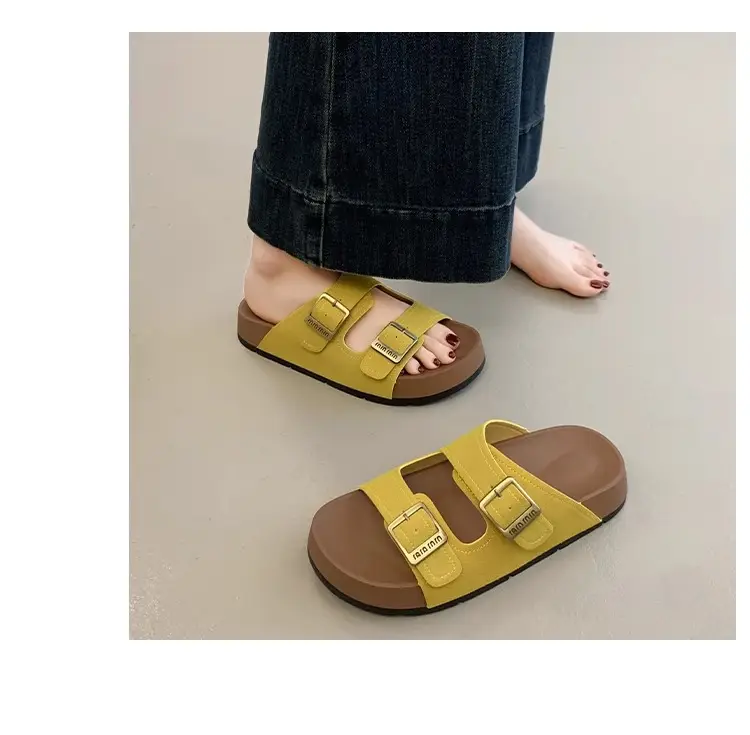 Beautiful Thick-Soled Birkenstock Shoes and Slippers for Women's Summer Outer Wear 2025 New Super Popular Versatile Casual Beach Slippers — feature 15