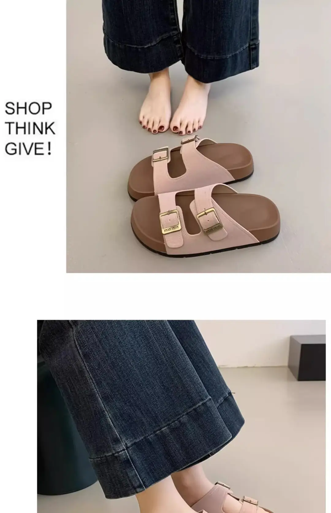 Beautiful Thick-Soled Birkenstock Shoes and Slippers for Women's Summer Outer Wear 2025 New Super Popular Versatile Casual Beach Slippers — feature 16