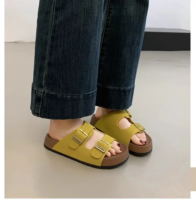 Beautiful Thick-Soled Birkenstock Shoes and Slippers for Women's Summer Outer Wear 2025 New Super Popular Versatile Casual Beach Slippers — feature 3