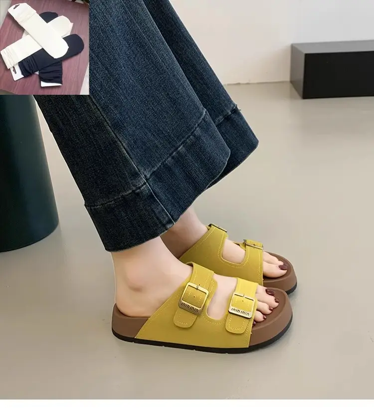 Beautiful Thick-Soled Birkenstock Shoes and Slippers for Women's Summer Outer Wear 2025 New Super Popular Versatile Casual Beach Slippers — feature 6
