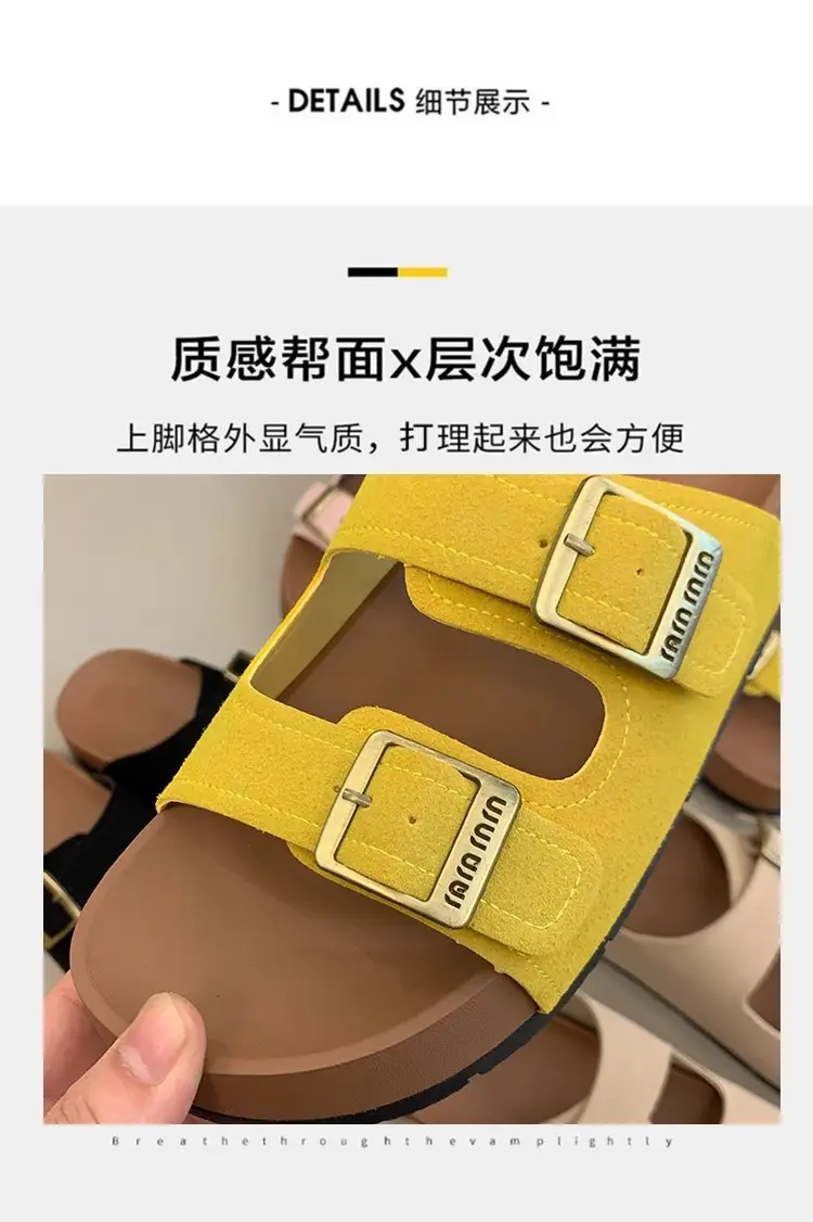 Beautiful Thick-Soled Birkenstock Shoes and Slippers for Women's Summer Outer Wear 2025 New Super Popular Versatile Casual Beach Slippers — feature 7