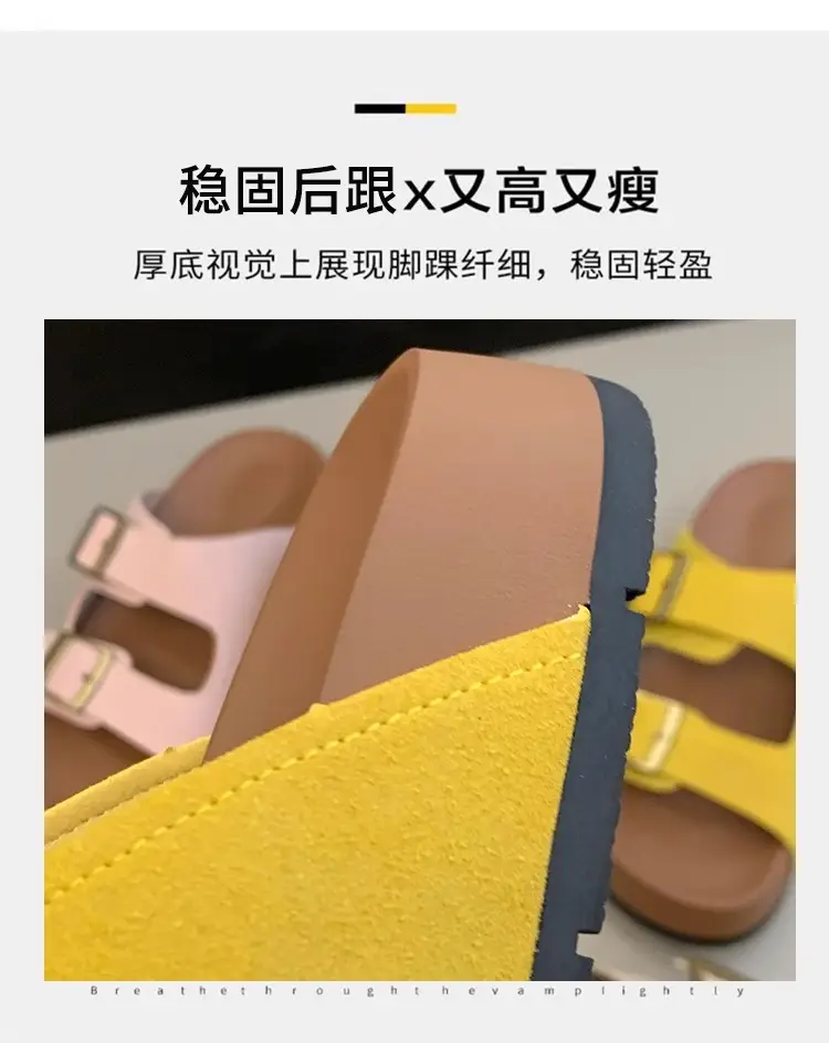 Beautiful Thick-Soled Birkenstock Shoes and Slippers for Women's Summer Outer Wear 2025 New Super Popular Versatile Casual Beach Slippers — feature 9