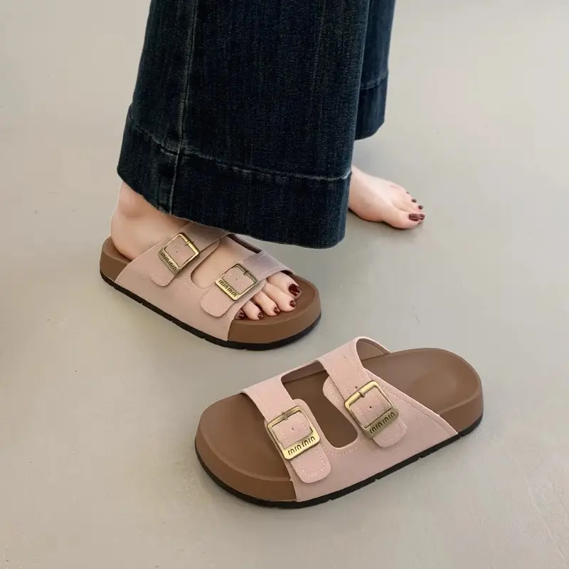 Beautiful Thick-Soled Birkenstock Shoes and Slippers for Women's Summer Outer Wear 2025 New Super Popular Versatile Casual Beach Slippers - Image 2