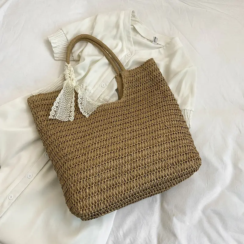 Hollow Straw Beach Bag Large Capacity Summer Casual Tote