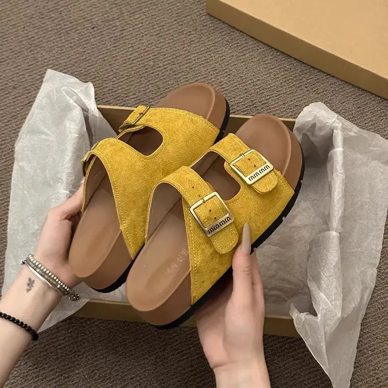 Platform Thick-Soled Slippers for Women's Summer Outer Wear Ins Trend 2025 New Retro with Skirt Heightening Birkenstock Sandals - Image 7