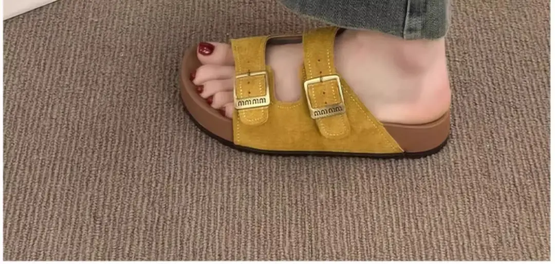 Platform Thick-Soled Slippers for Women's Summer Outer Wear Ins Trend 2025 New Retro with Skirt Heightening Birkenstock Sandals — feature 12