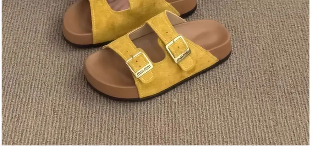 Platform Thick-Soled Slippers for Women's Summer Outer Wear Ins Trend 2025 New Retro with Skirt Heightening Birkenstock Sandals — feature 14