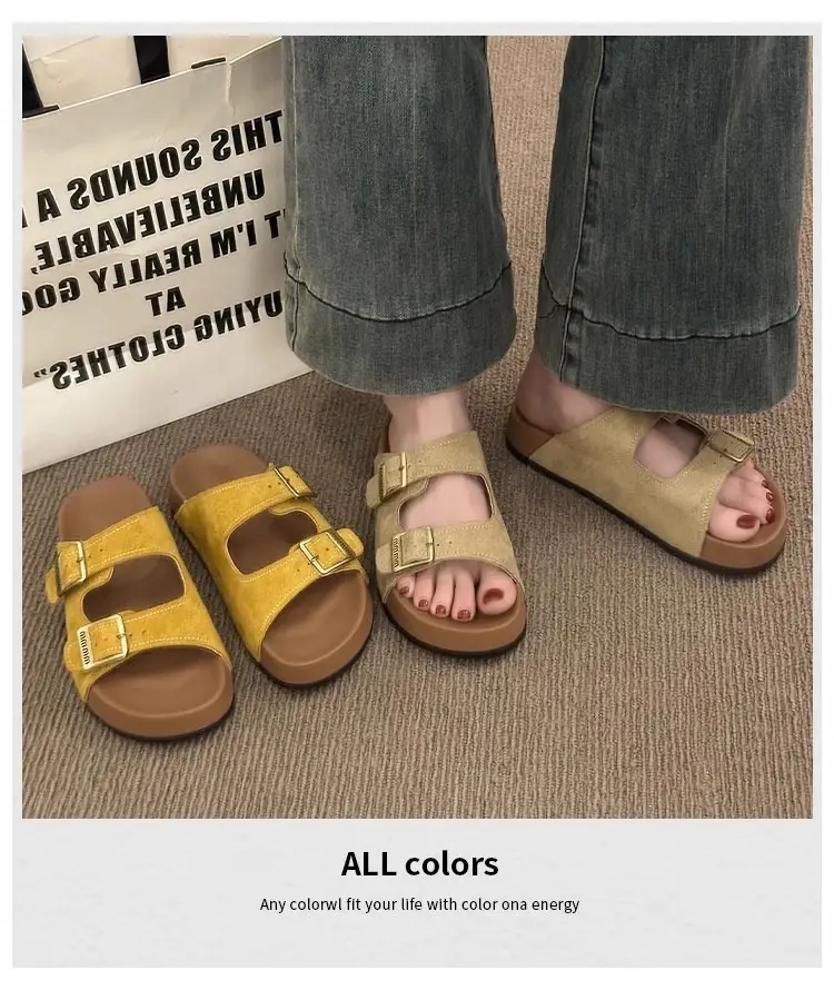 Platform Thick-Soled Slippers for Women's Summer Outer Wear Ins Trend 2025 New Retro with Skirt Heightening Birkenstock Sandals — feature 2