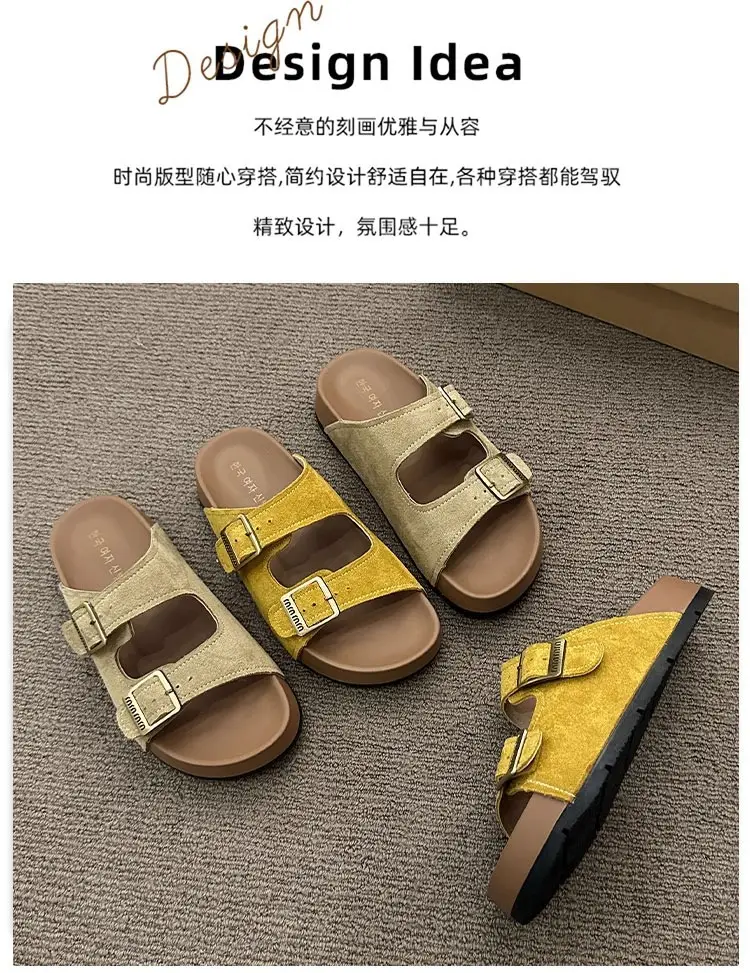 Platform Thick-Soled Slippers for Women's Summer Outer Wear Ins Trend 2025 New Retro with Skirt Heightening Birkenstock Sandals — feature 3