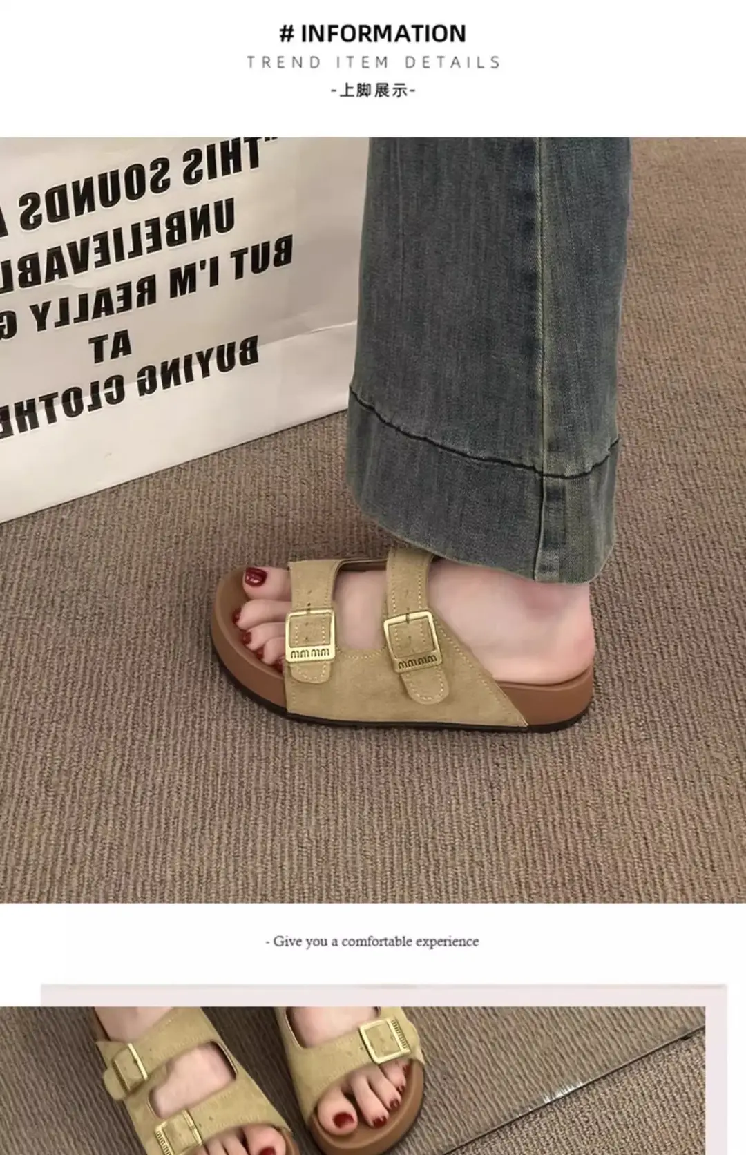 Platform Thick-Soled Slippers for Women's Summer Outer Wear Ins Trend 2025 New Retro with Skirt Heightening Birkenstock Sandals — feature 4