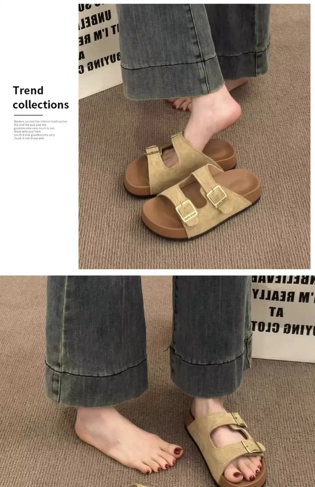 Platform Thick-Soled Slippers for Women's Summer Outer Wear Ins Trend 2025 New Retro with Skirt Heightening Birkenstock Sandals — feature 6