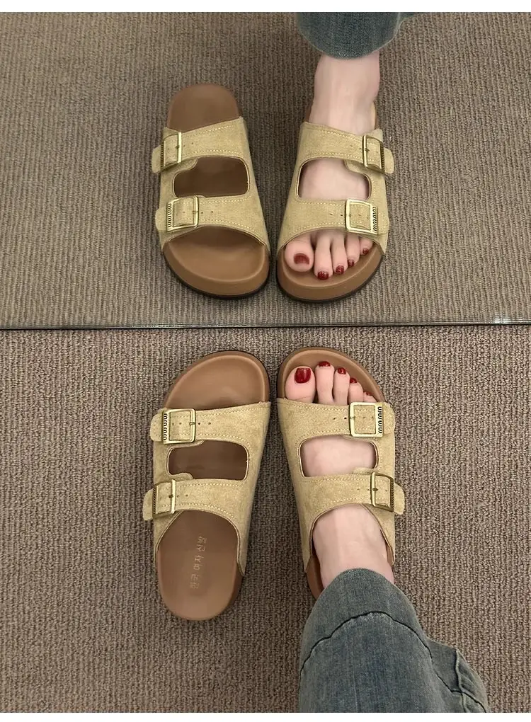 Platform Thick-Soled Slippers for Women's Summer Outer Wear Ins Trend 2025 New Retro with Skirt Heightening Birkenstock Sandals — feature 8