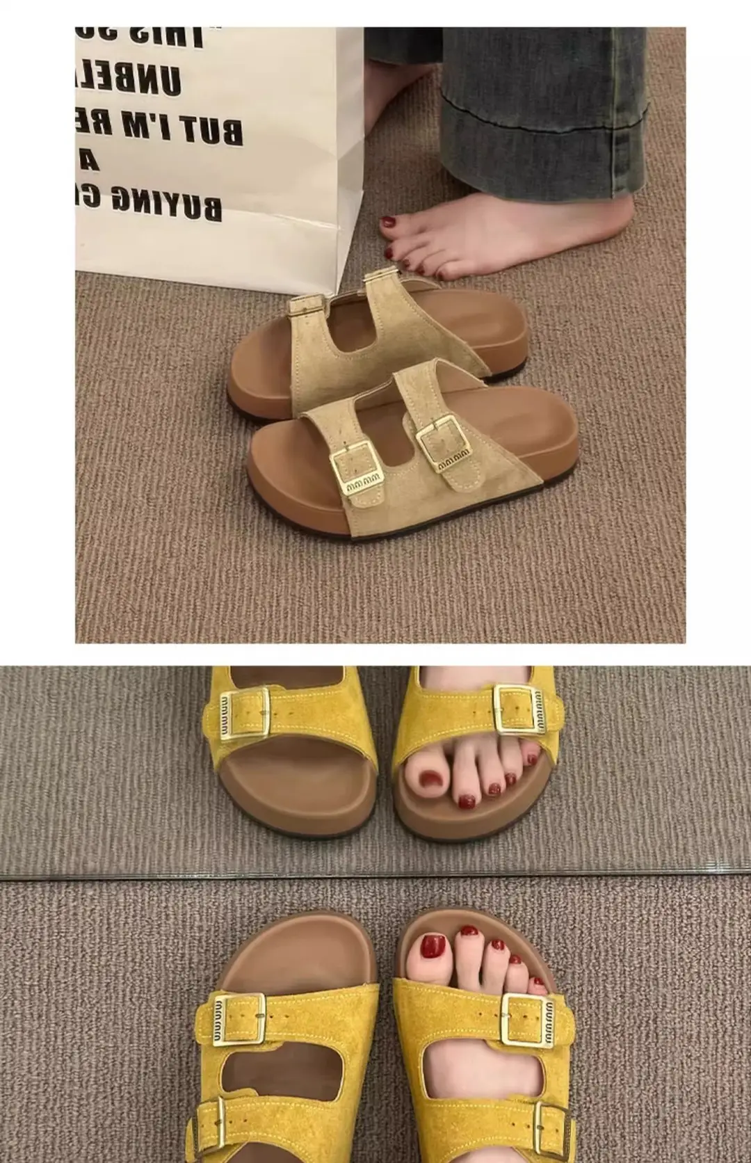 Platform Thick-Soled Slippers for Women's Summer Outer Wear Ins Trend 2025 New Retro with Skirt Heightening Birkenstock Sandals — feature 9